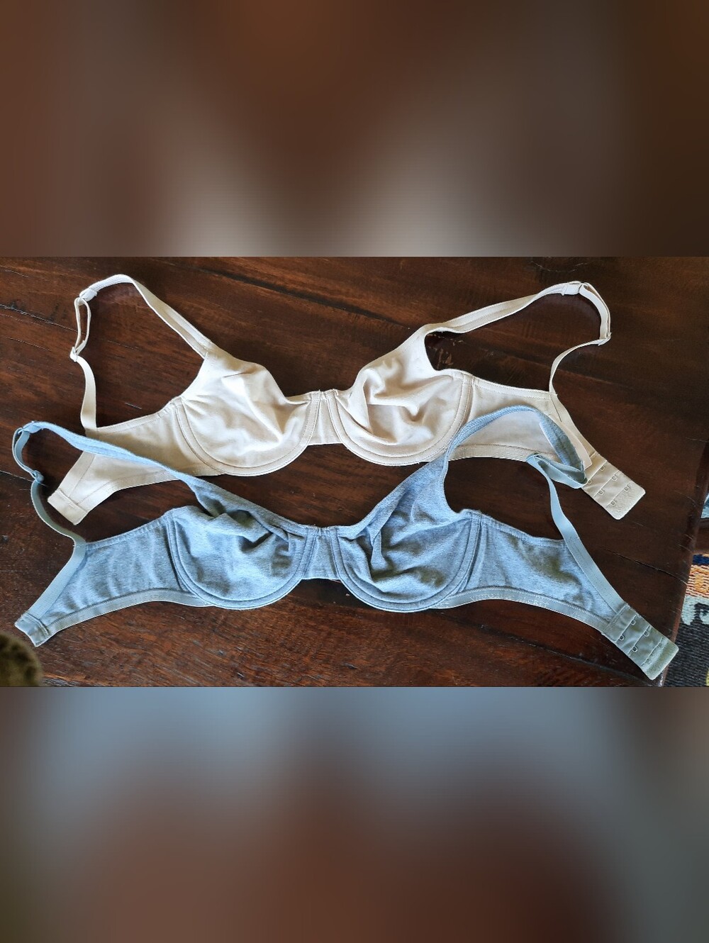 Victoria's Secret 32D Everyday Comfort Underwire Bra - Beige and Gray 2-for-1